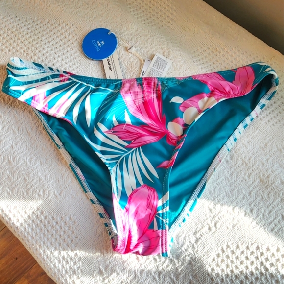 NWT-Cupshe Kathy Tropical Long Sleeve Tankini - Picture 2 of 2